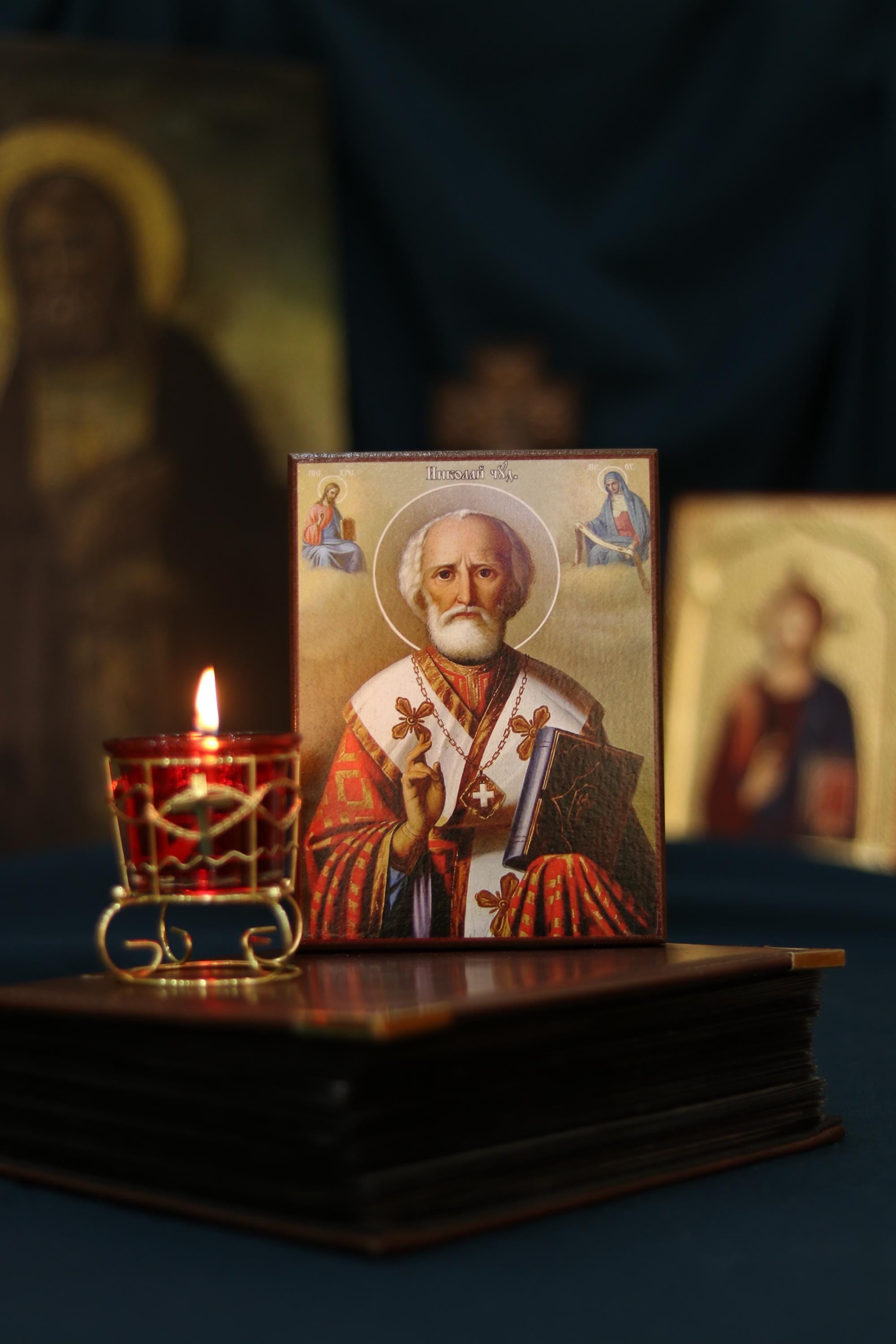 Orthodox Wooden Icon ., Saint Nicholas Archbishop of Myra Icon
