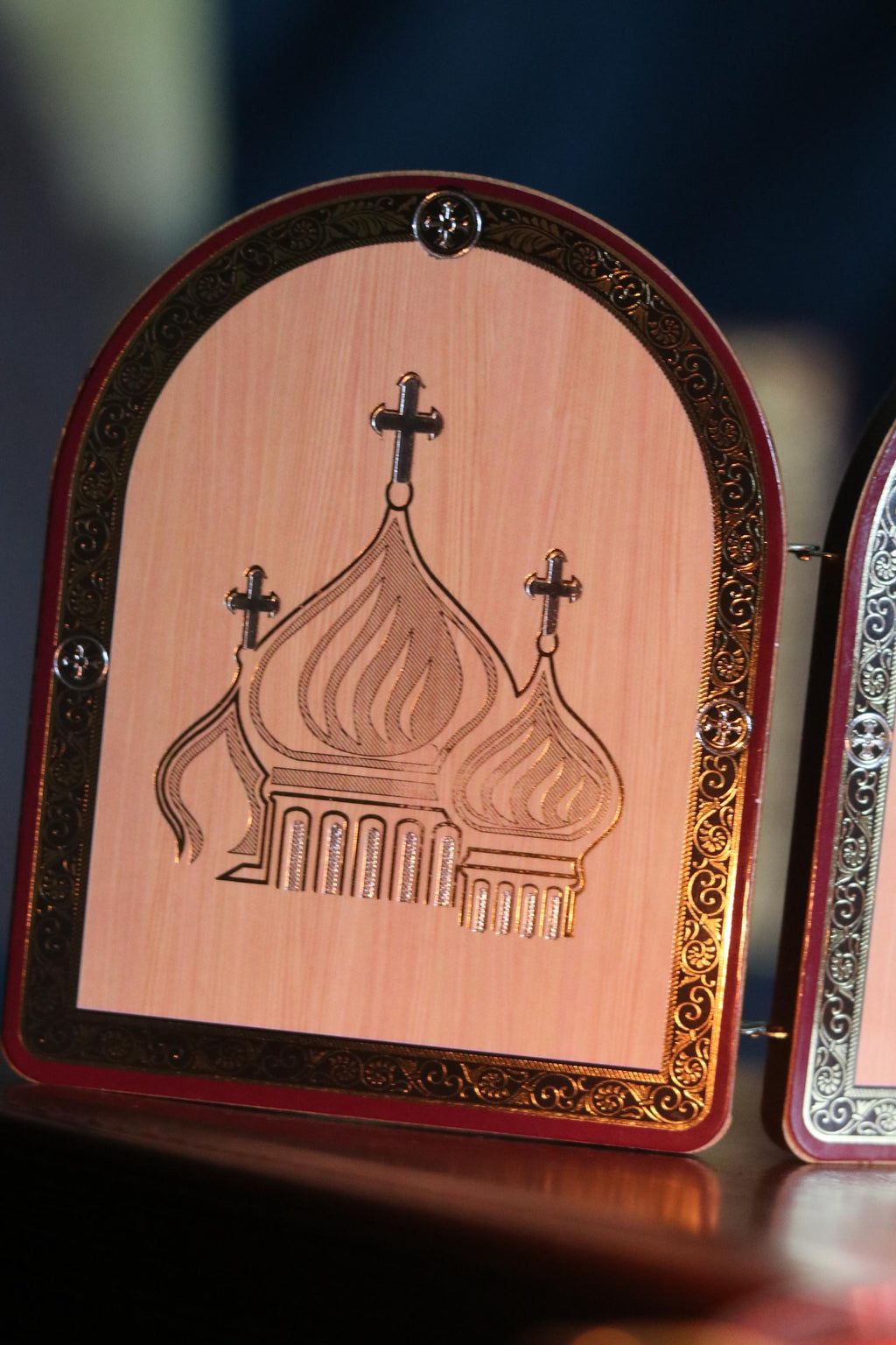 Wooden Folding Icon 4.3in, Orthodox Diptych, Virgin Mary Icon, Jesus Christ Icon, Christian Gift, Prayer Corner Decor