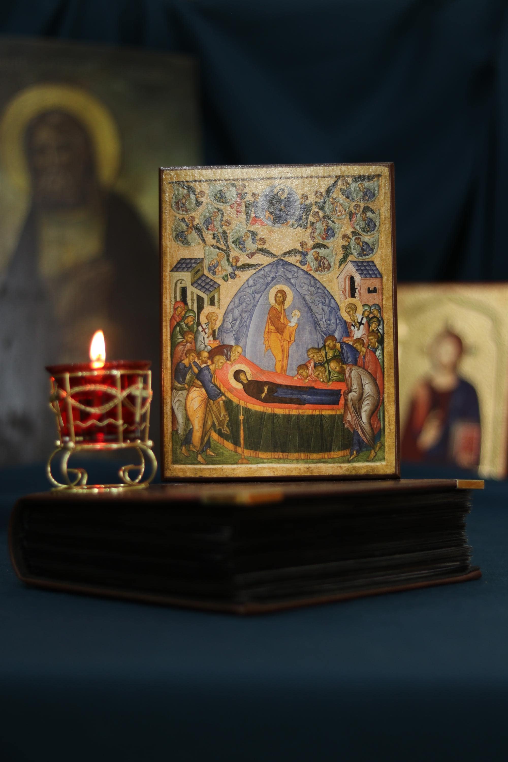 Dormition of the Theotokos Icon, Wooden Icon Orthodox Christian Icon
