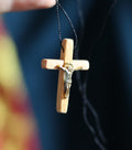 Orthodox Wooden Cross Pendant – Compressed Wood, Jesus Crucifix, Blessed in Church, Orthodox cross, Orthodox icon