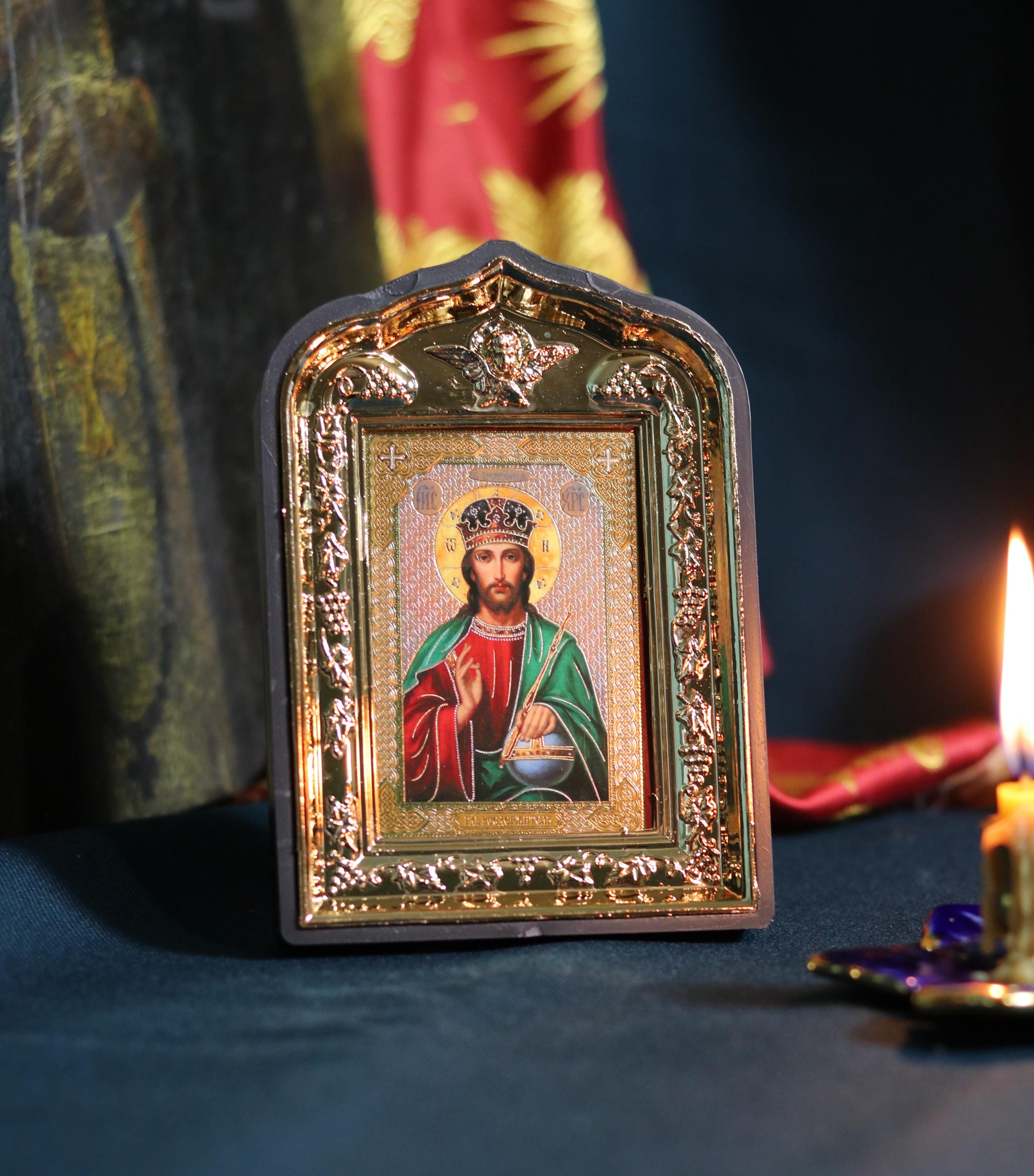 Icon of Jesus Christ, Folding icon, Jesus christ, Mother of god, Orthodox icon, Small icon, Pocket icon, Christian icon, Icon 6x9 cm