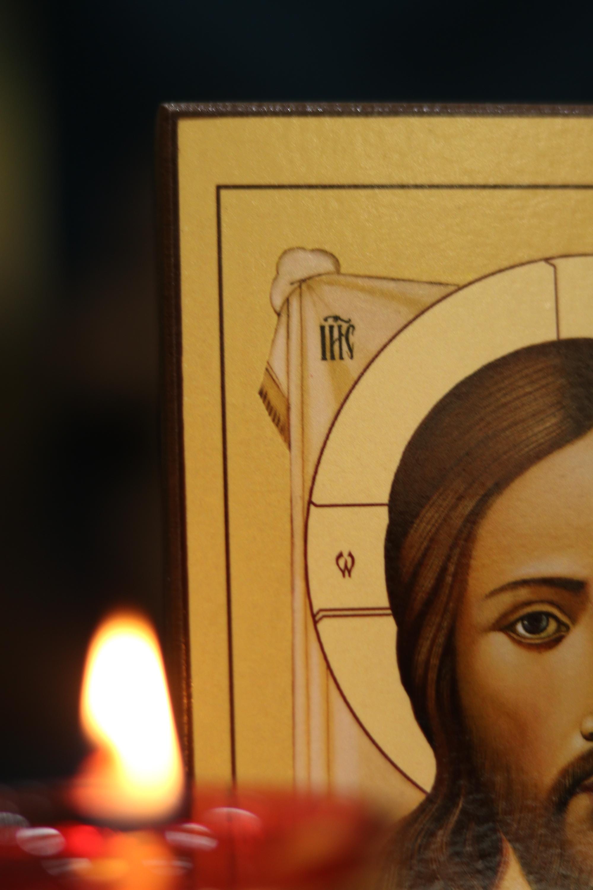 Jesus Christ Icon Handmade Wooden Icon, Orthodox Icon Plaque