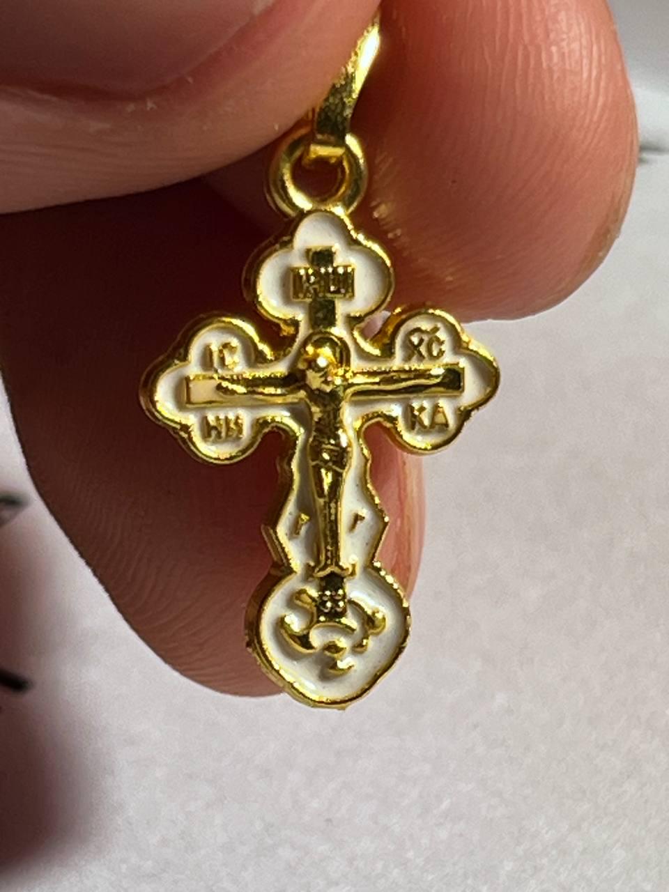 Orthodox Cross Necklace, Jesus cross pendant with Jesus Christ, Christian Cross Pendant, Crucifix necklace.