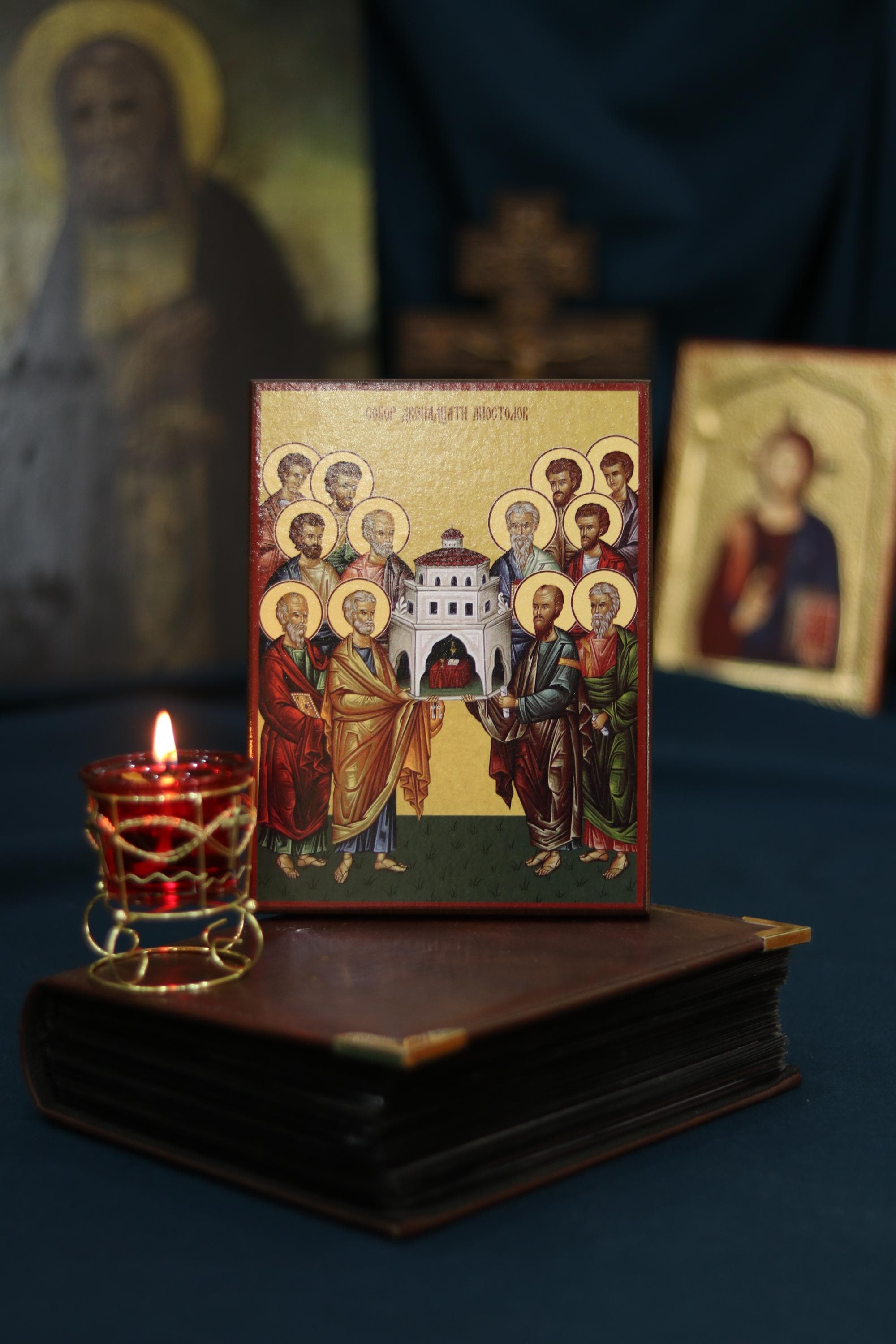 Wooden Icon of the Twelve Apostles, Orthodox Christian Wall Icon