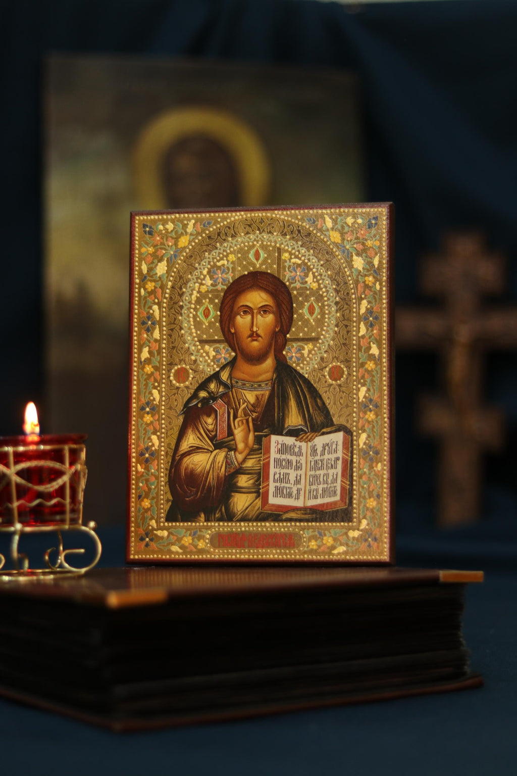 Jesus Christ Pantocrator Icon Wooden Icon Orthodox