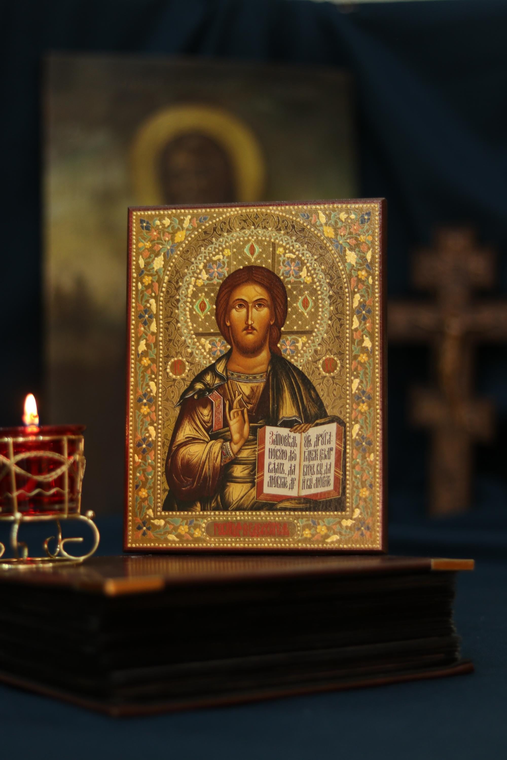 Jesus Christ Pantocrator Icon Wooden Orthodox 6.3x4.7in