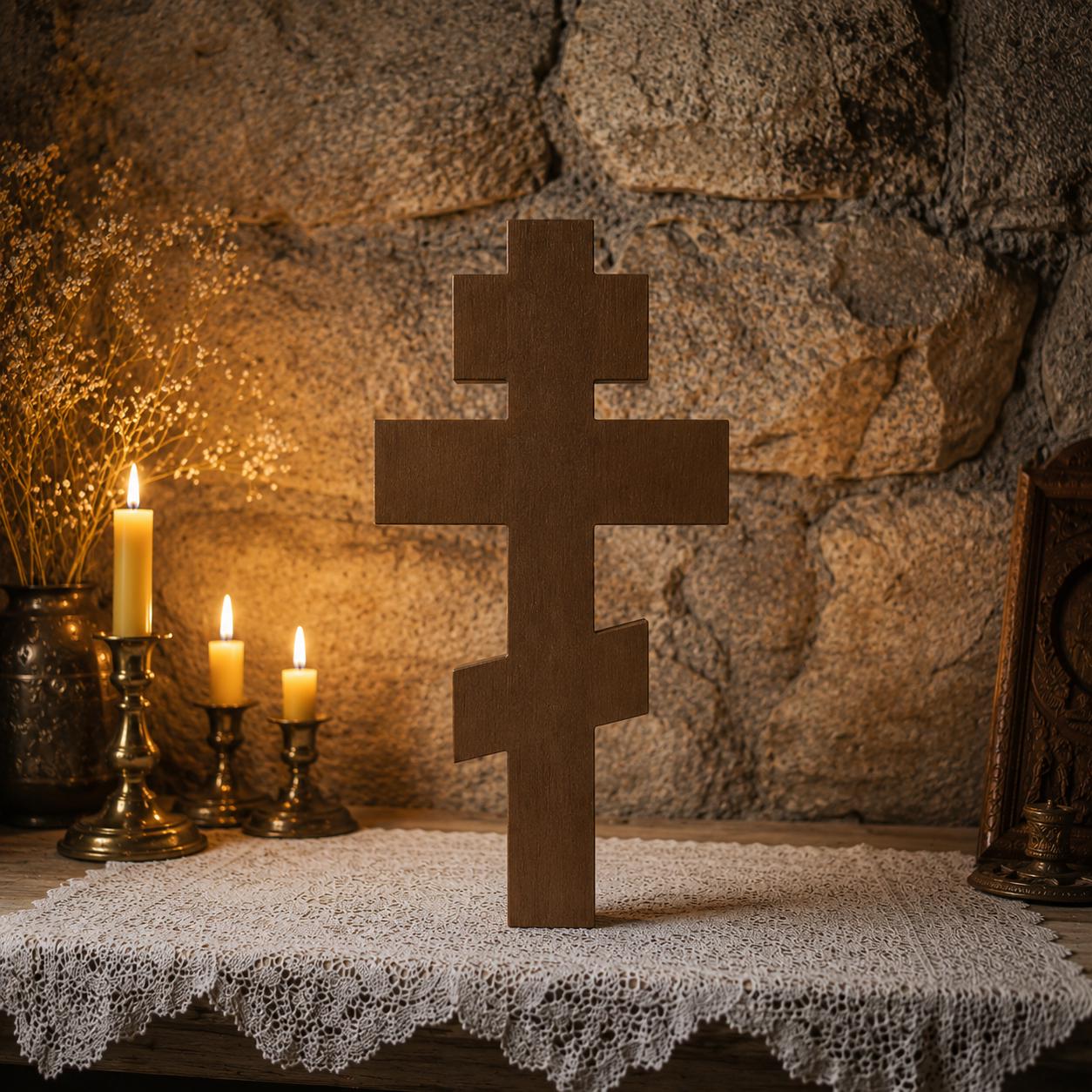 Wooden Orthodox Crucifix Wall Cross 7.9-19.7in Jesus Christ Wall Decor