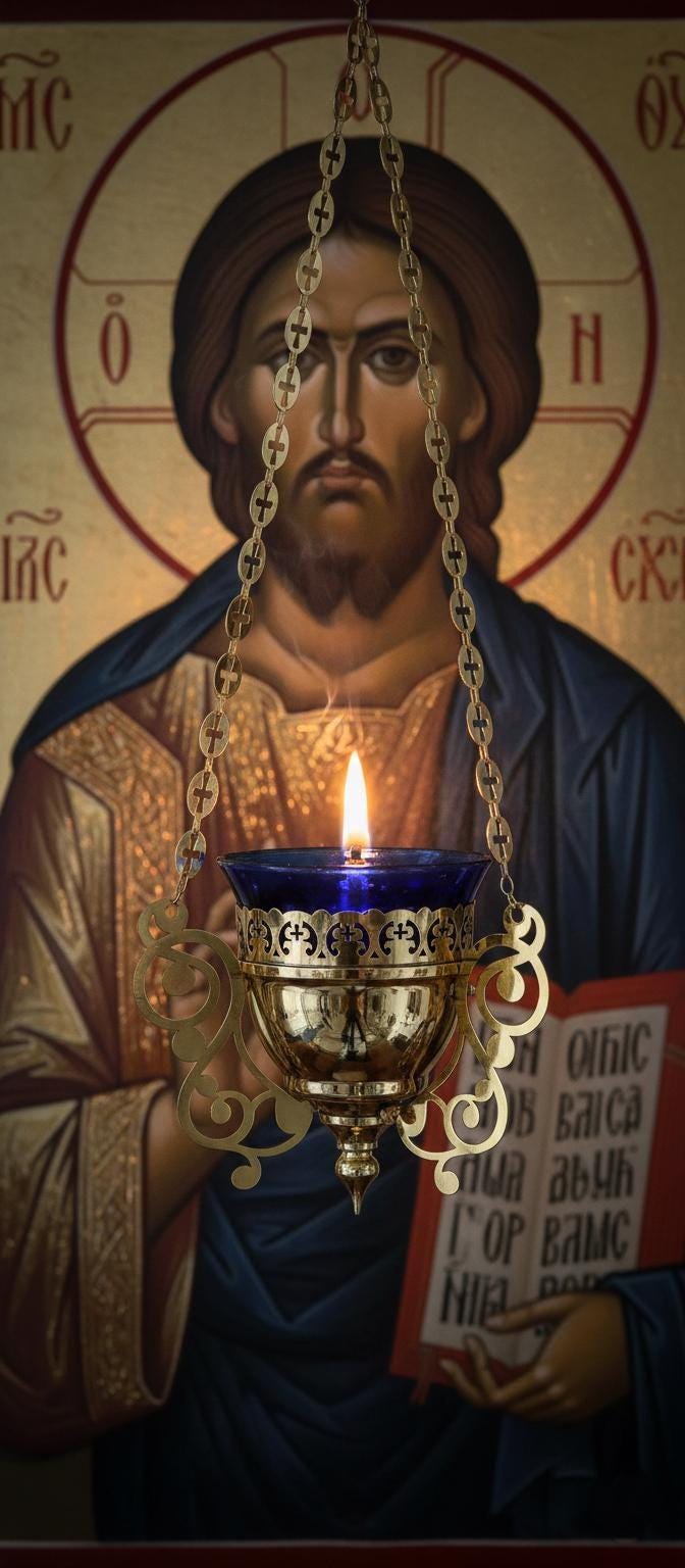 Hanging Oil Lamp, Orthodox Lampada, Church Prayer Corner Light