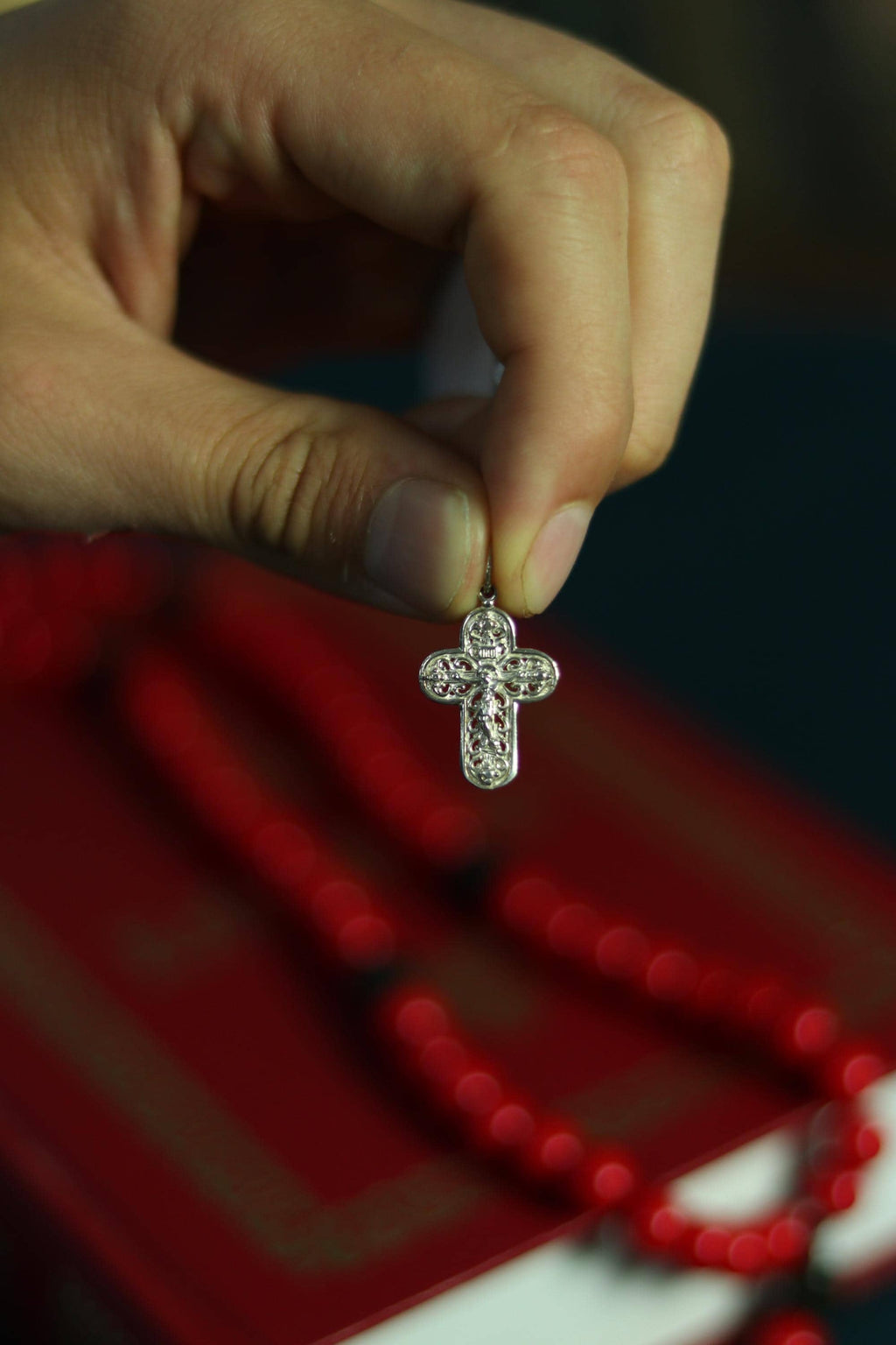 Sterling Silver Orthodox Cross Pendant – 1.57 g, 2.4 cm, Blessed Christian Crucifix