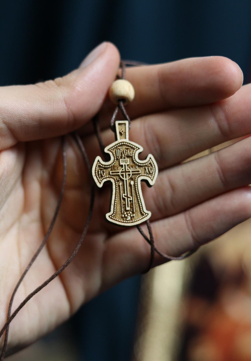 Wooden Orthodox cross, Wooden cross, Orthodox pendant, Christian cross, Jesus crucifix, Wlessed cross, Orthodox necklace, Eastern Orthodox