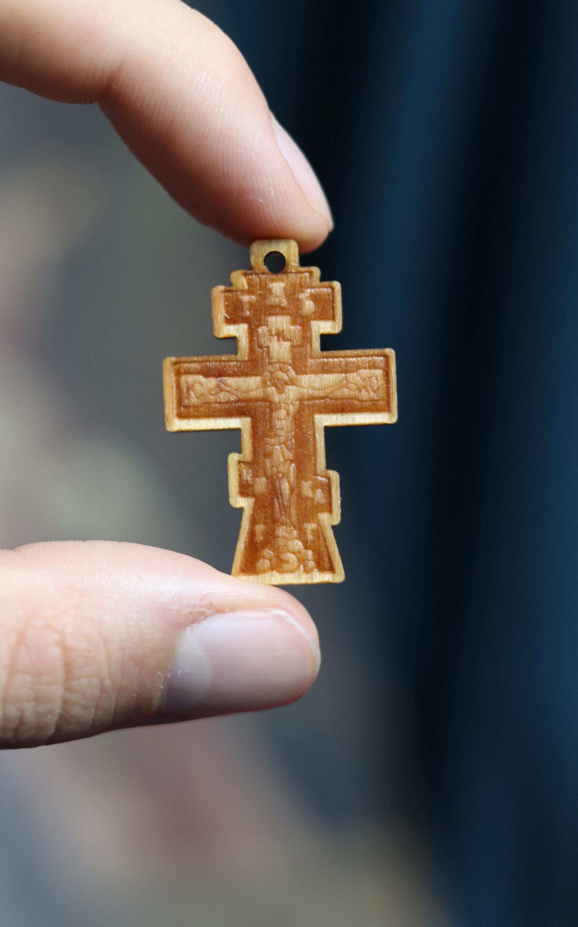 Wooden Orthodox cross, Wooden cross, Orthodox pendant, Christian cross, Jesus crucifix, Wlessed cross, Orthodox necklace, Eastern Orthodox