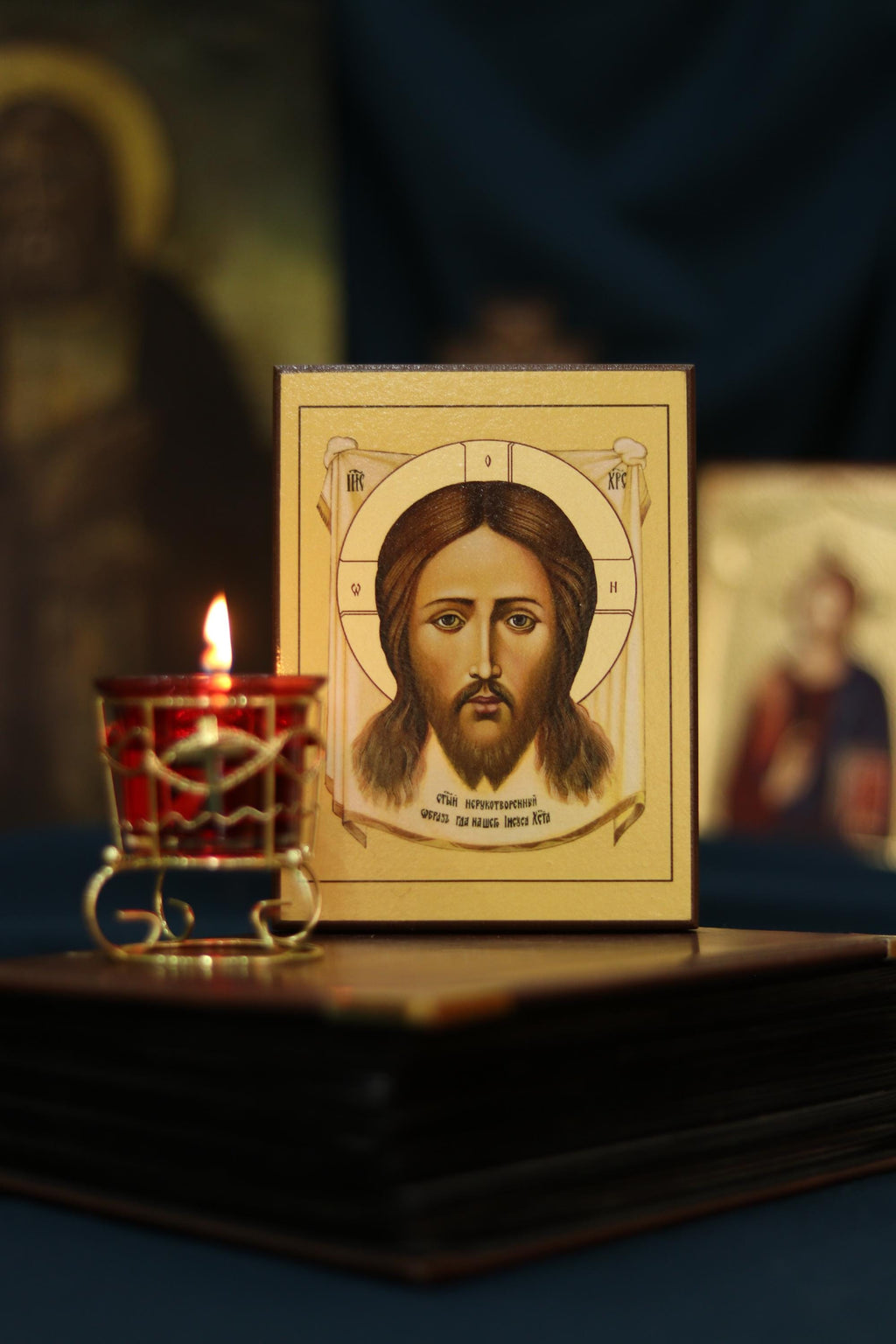 Jesus Christ Icon Handmade Wooden Icon, Orthodox Icon Plaque