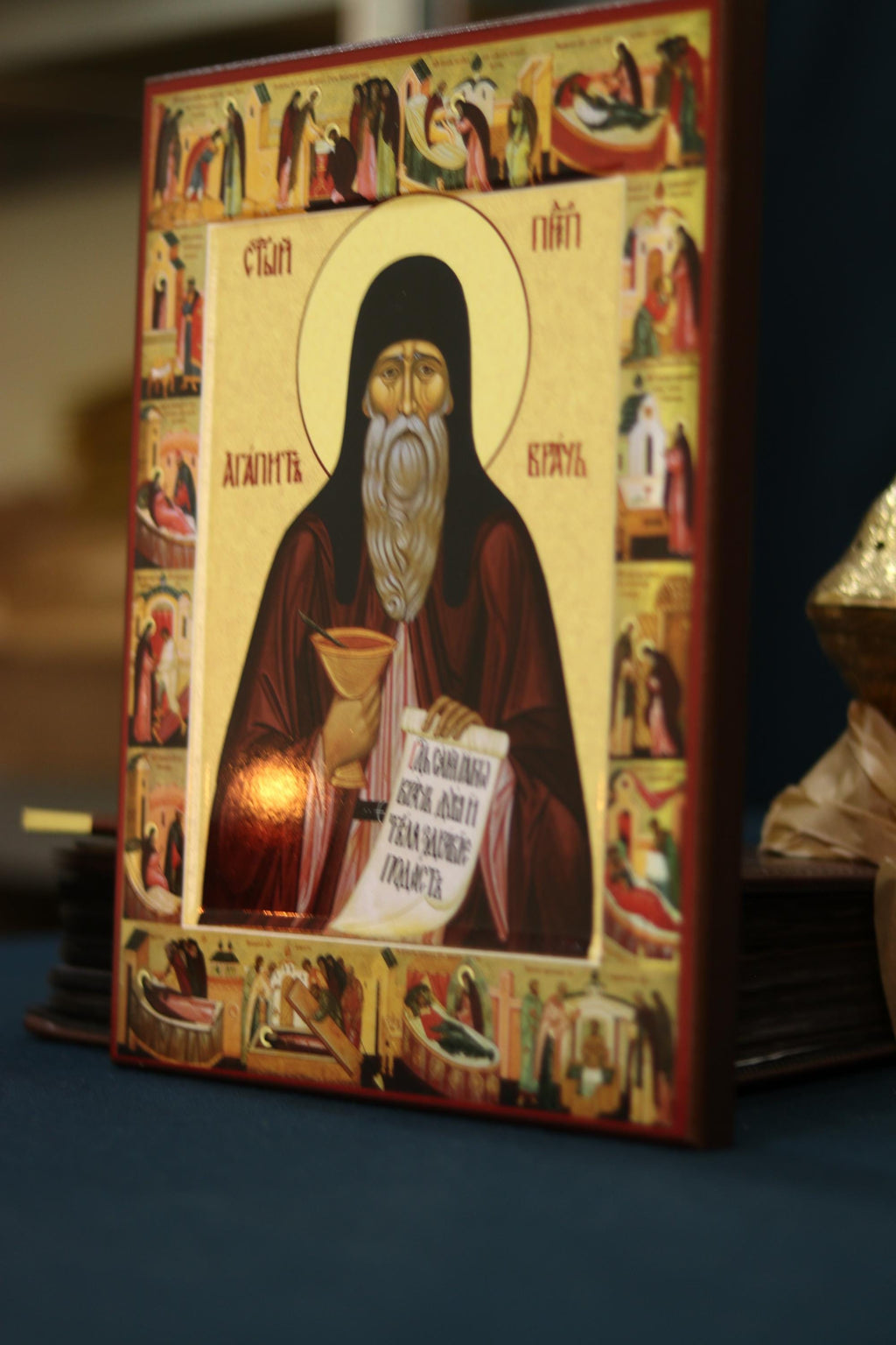 Saint Agapit of Kyiv Icon Wooden Icon Orthodox Christian Healing Icon