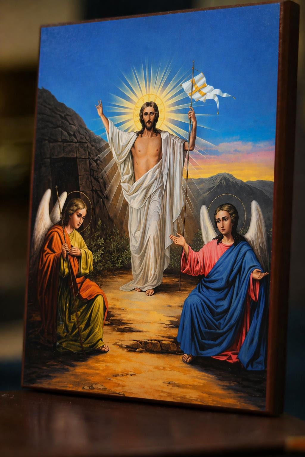 Resurrection of Christ Wooden Icon Orthodox 6.3x4.7 in