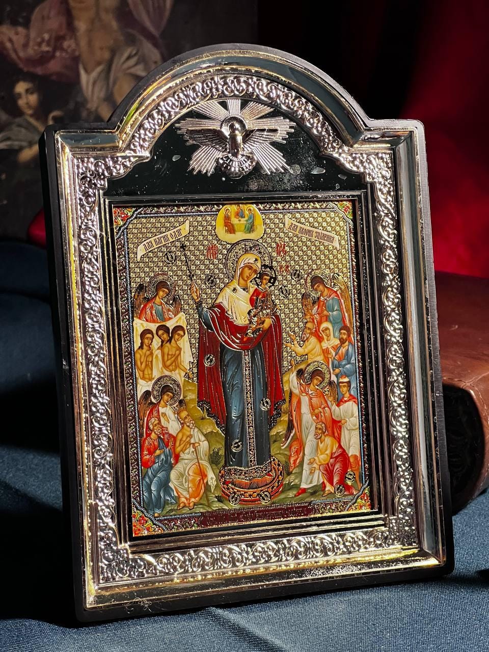 Icon of the Virgin Mary, God's mother, "Joy of All Who Sorrow" icon, Orthodox icon, Orthodox christian, Christianity art, Icon 14x19 cm