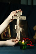 Beech Wood Cross 11.8 in, Wooden Cross, Orthodox Cross, Crucifix Jesus Christ, Christian Cross, Religious Decor, Wall Cross, Church Gift