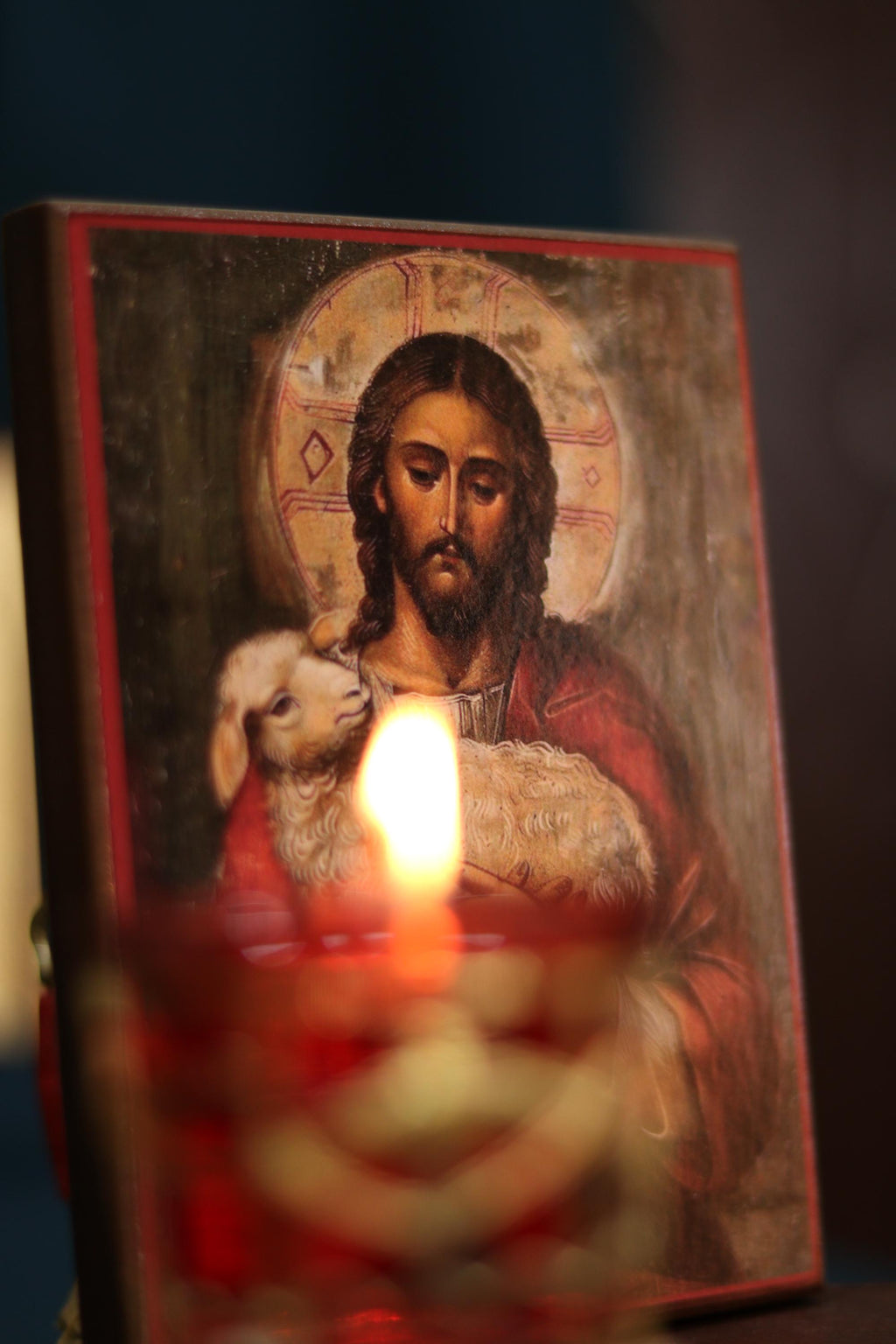 Orthodox Icon Jesus Christ Good Shepherd Wooden Icon