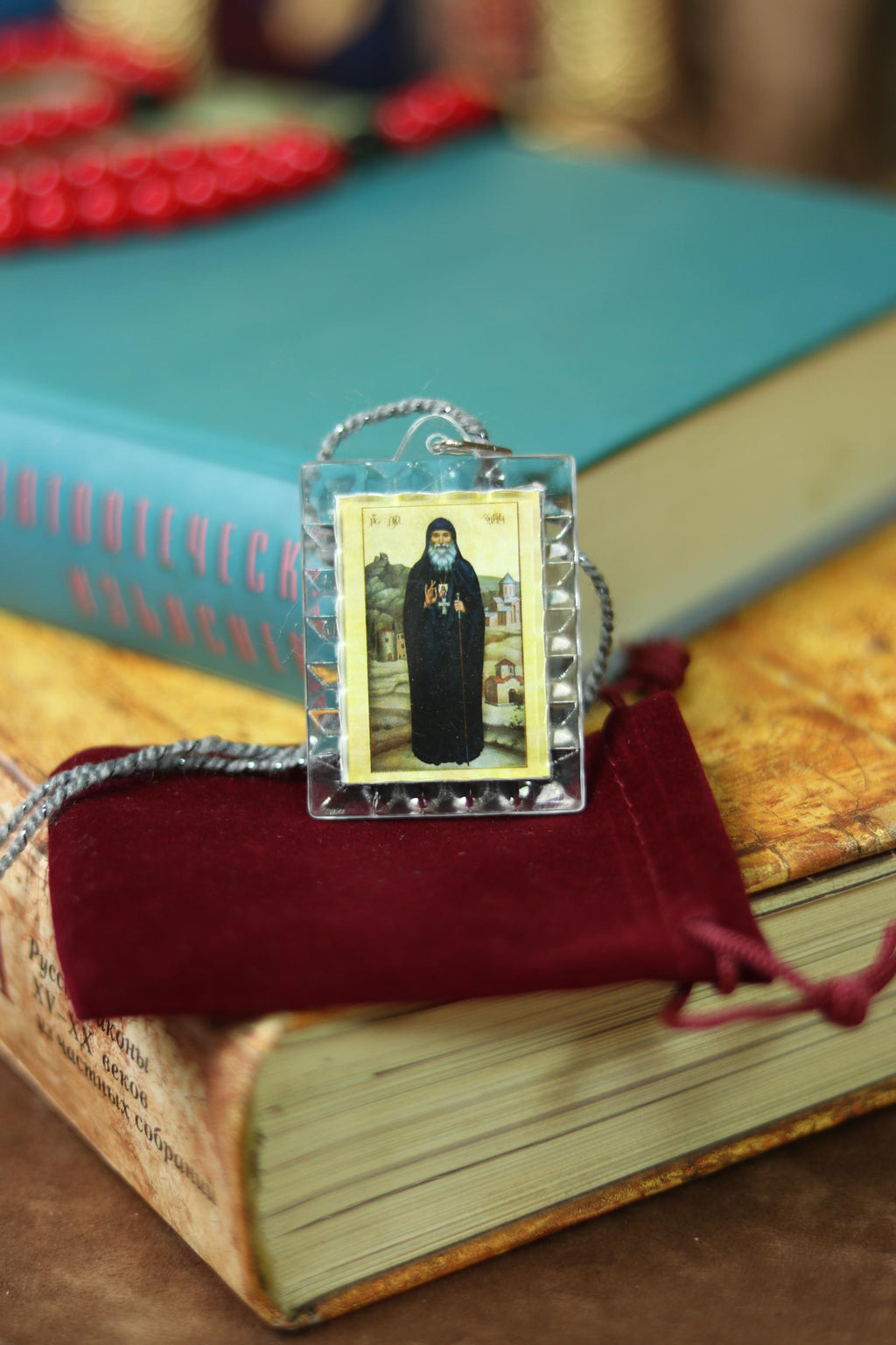 Orthodox Car Pendant Icon 1.6x2 in, Blessed Icon of Saint Gabriel Urgebadze, Religious Car Charm, Christian Gift, Travel Protection