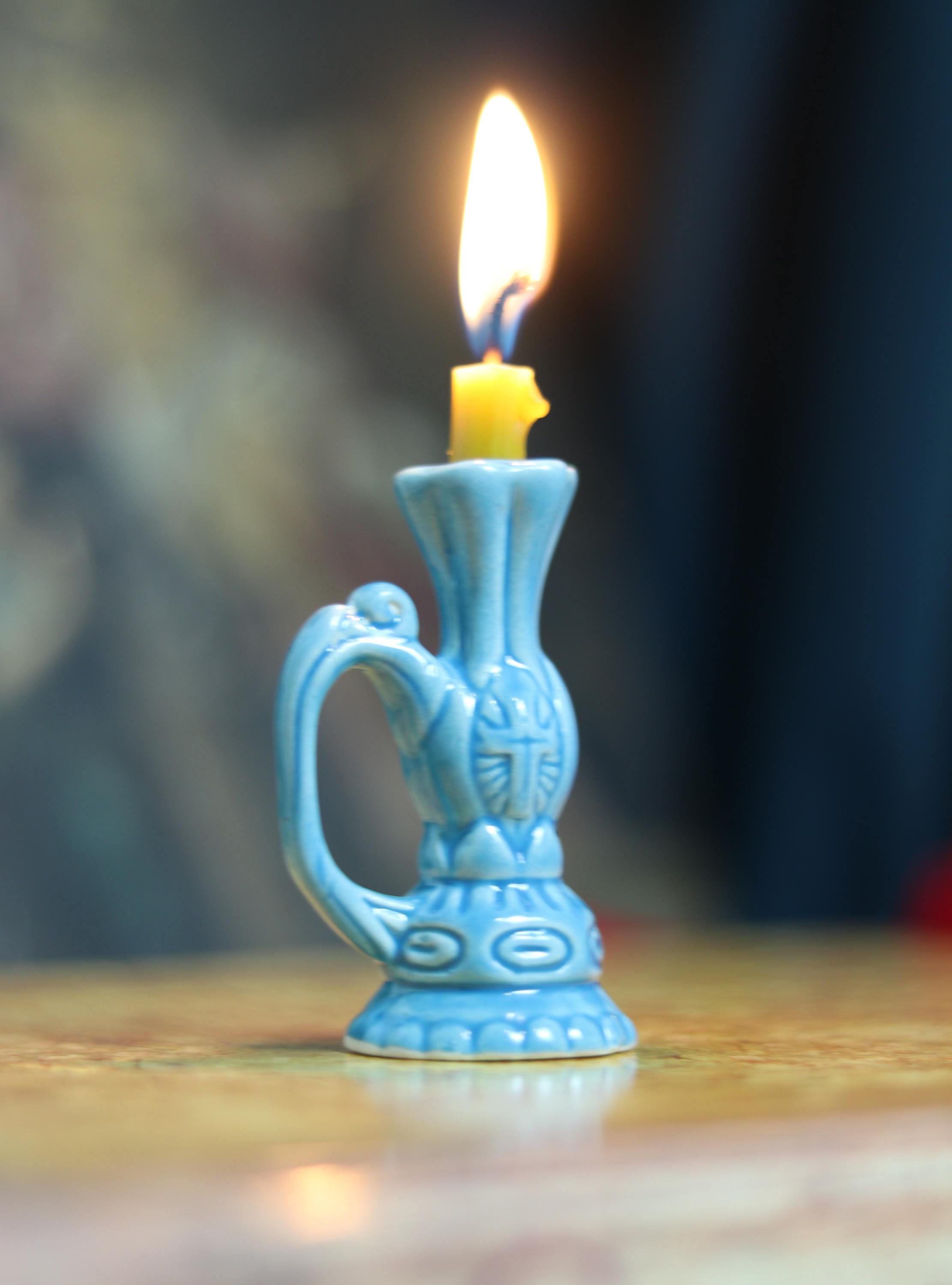 Orthodox candlestick, Ceramic candlestick, Orthodox icon, Orthodox cross, Small candlestick, Retro candlestick, Gift candlestick.