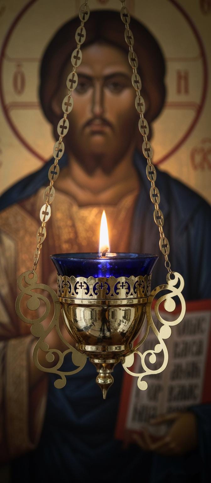 Hanging Oil Lamp, Orthodox Lampada, Church Prayer Corner Light