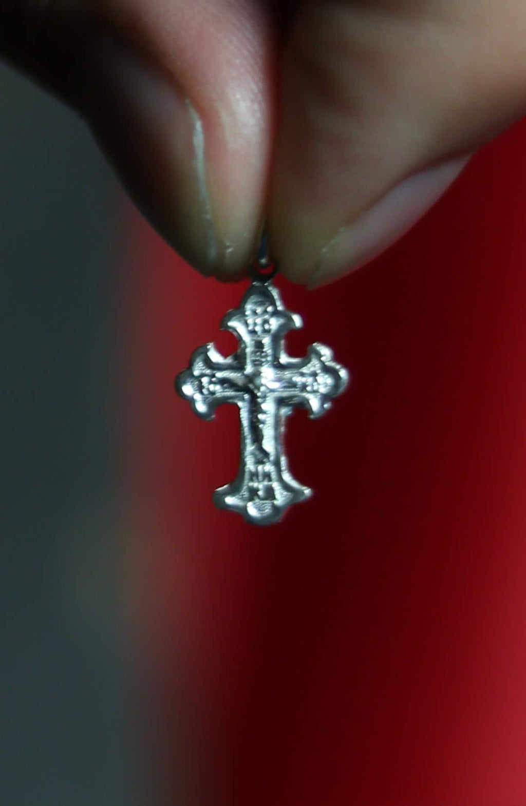 Small Orthodox Silver Cross Pendant – Sterling Silver 925 – 1.1×1.9 cm – 0.66 g – Christian Religious Necklace Charm, Greek orthodox cross