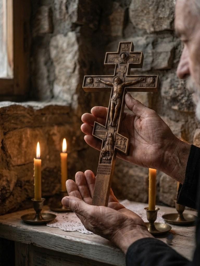 Orthodox Wooden Crucifix 11.8in Wall Cross Beech Wood Christian Wall Decor Gift