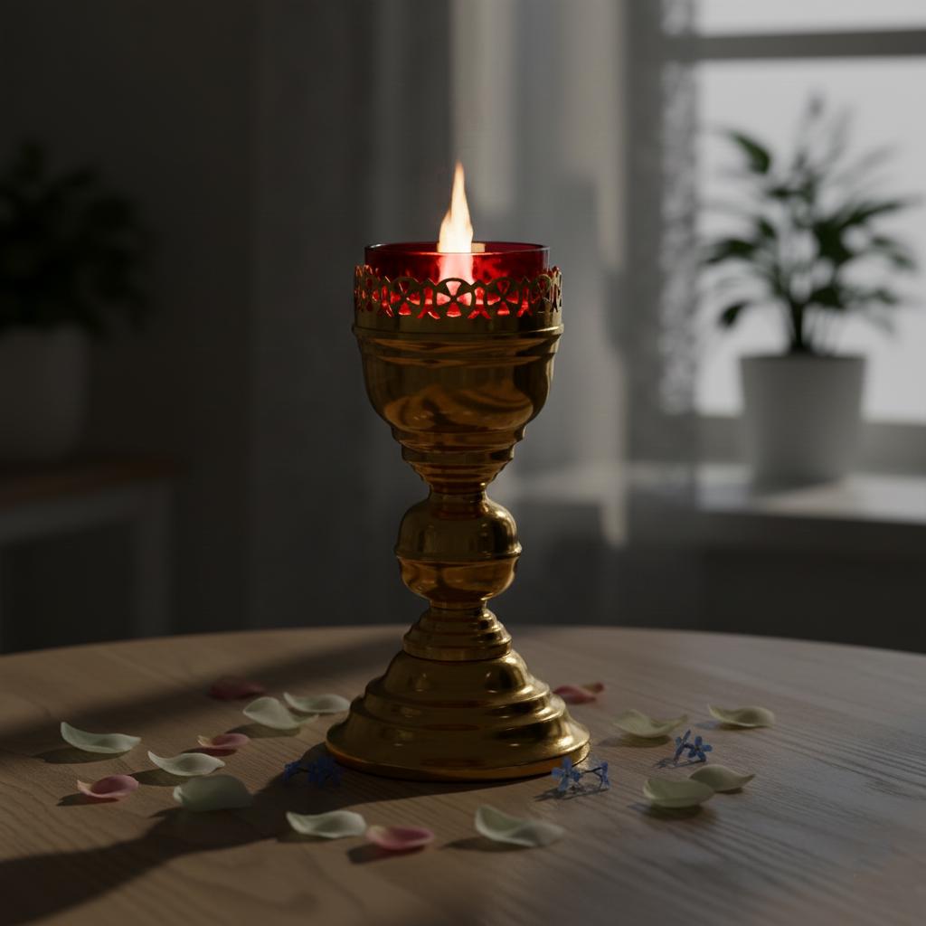 Large Tabletop Icon Lamp 3.15×7.09 in, Orthodox Lamp, Oil Lamp, Icon Lamp, Prayer Light