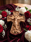 Wooden Orthodox Cross 8 12 16 20 Inch, Wooden Cross, Crucifix, Jesus Christ Cross, Orthodox Cross, Wall Cross, Christian Decor