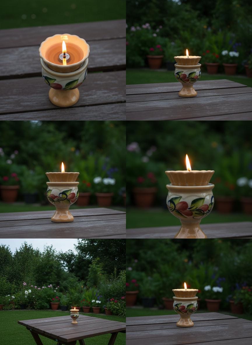 Orange Ceramic Table Oil Lamp 4.3in, Icon Lamp, Vintage Oil Candle, Retro Prayer Lamp, Orthodox Lamp, Religious Gift