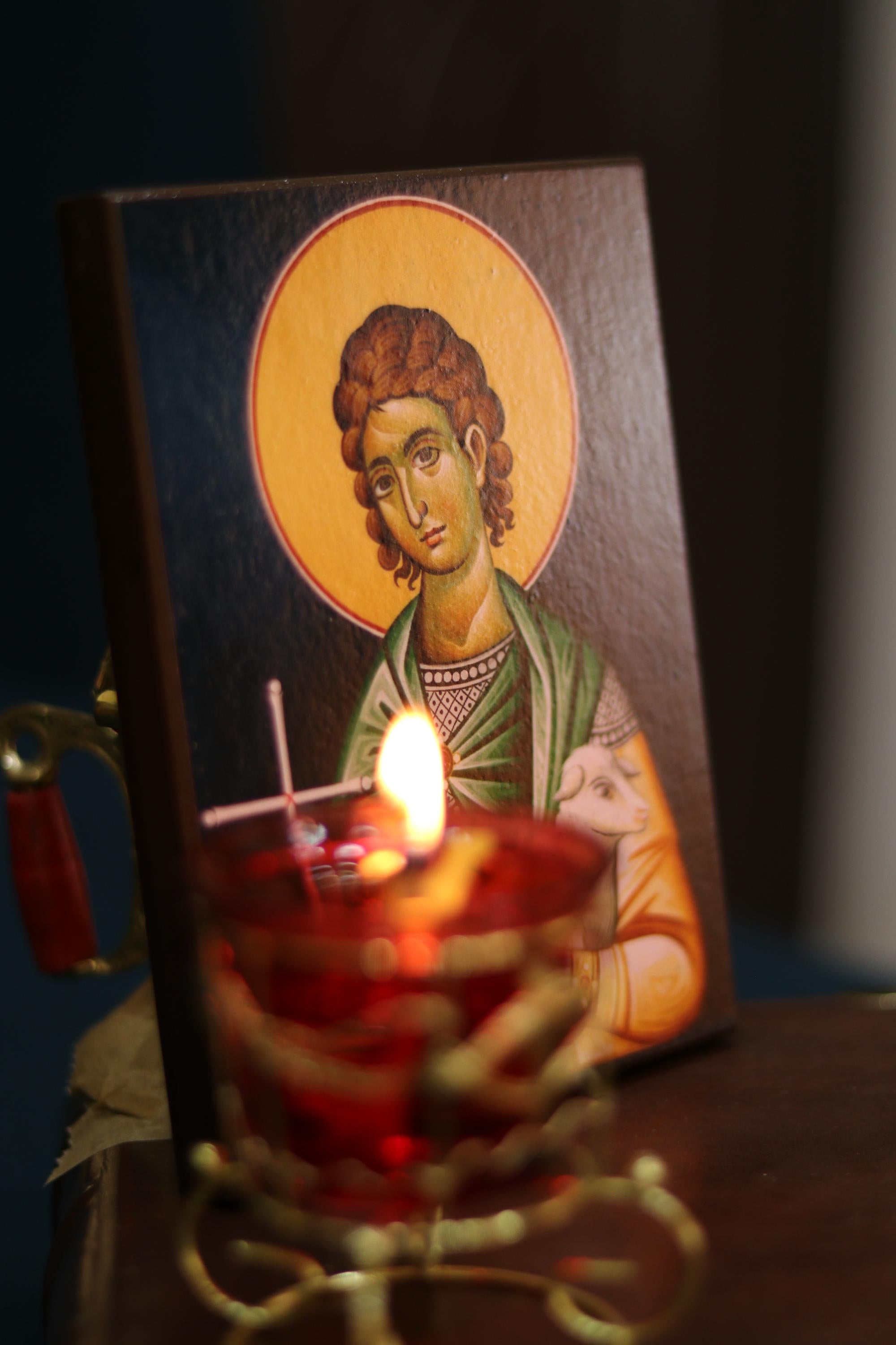 Saint Mamant Caesarea Icon Wooden Icon Orthodox Icon