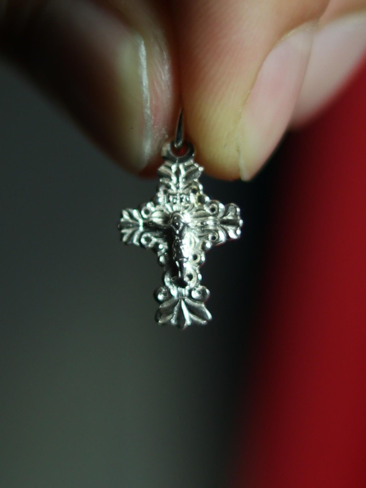 Sterling Silver Orthodox Cross Pendant 1.5cm, 0.61 g Detailed Eastern Crucifix, Christian Gift, Orthodox necklace, Orthodox pendant