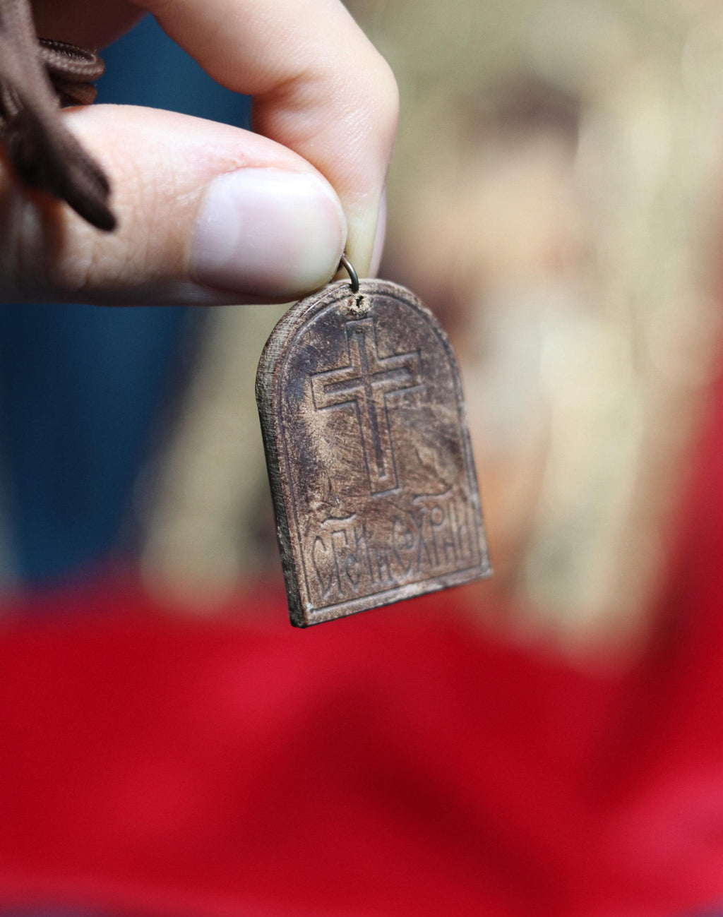 Orthodox Leather Pendant Icon – St. Alexander Nevsky – Handmade Wearable Icon – Christian Amulet Necklace – Eastern Orthodox – Pocket Icon