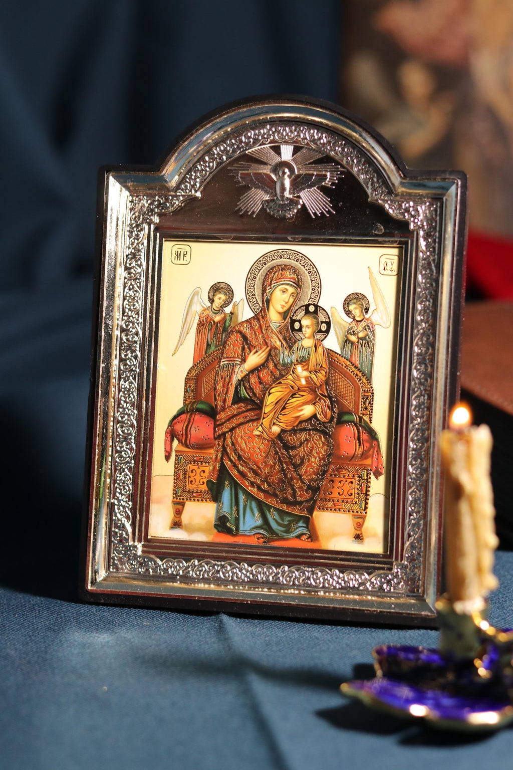 Icon of the Virgin Mary, God's mother, "The All-Holy Queen" icon, Orthodox icon, Orthodox christian, Christianity art, Icon 14x19 cm