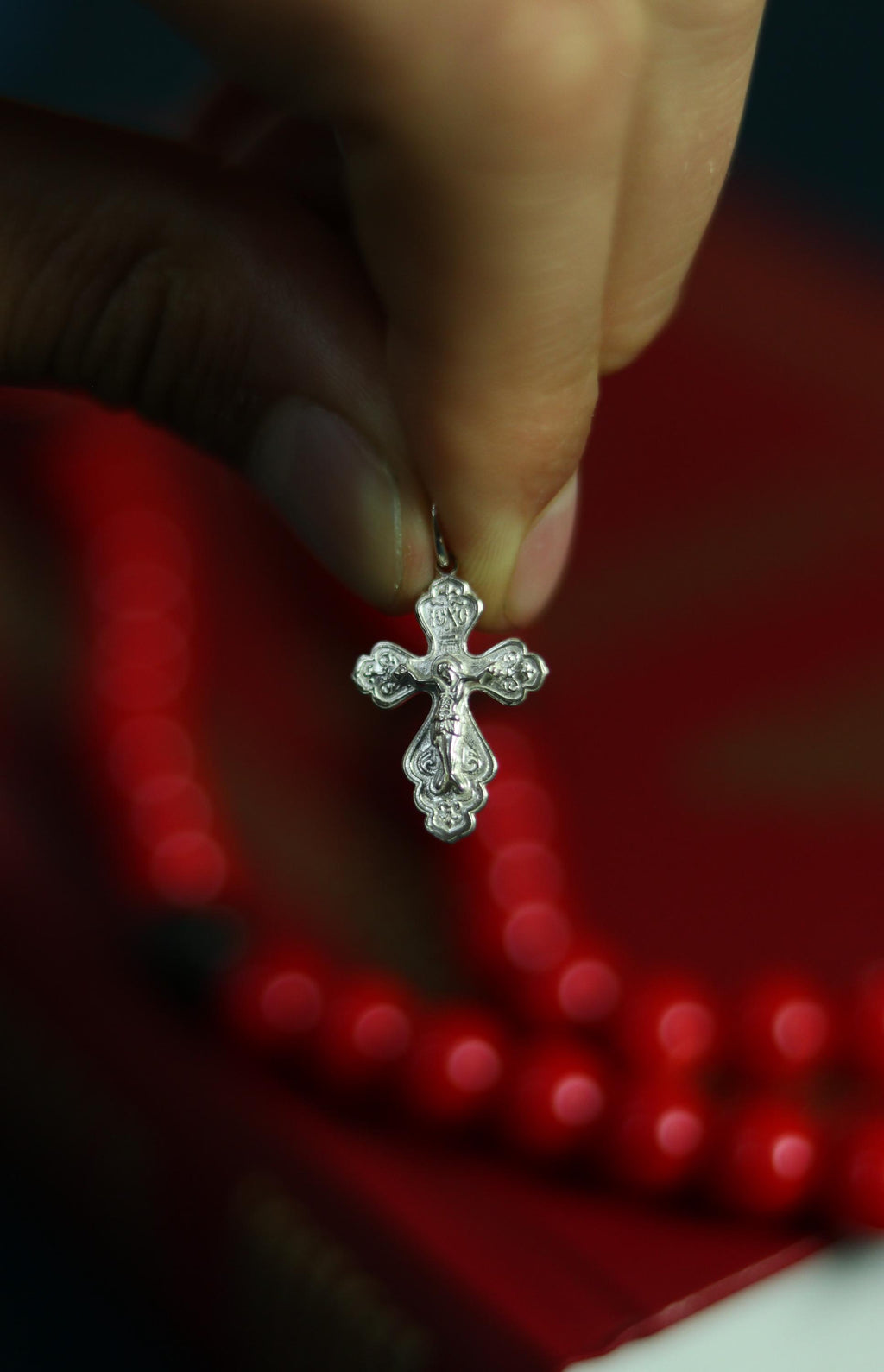 Silver Orthodox Cross 0.78x0.59 in, 1.1 g, Crucifix Necklace, Crucifix Pendant, Christian Pendants, Baptism Jewelry, Orthodox Gift