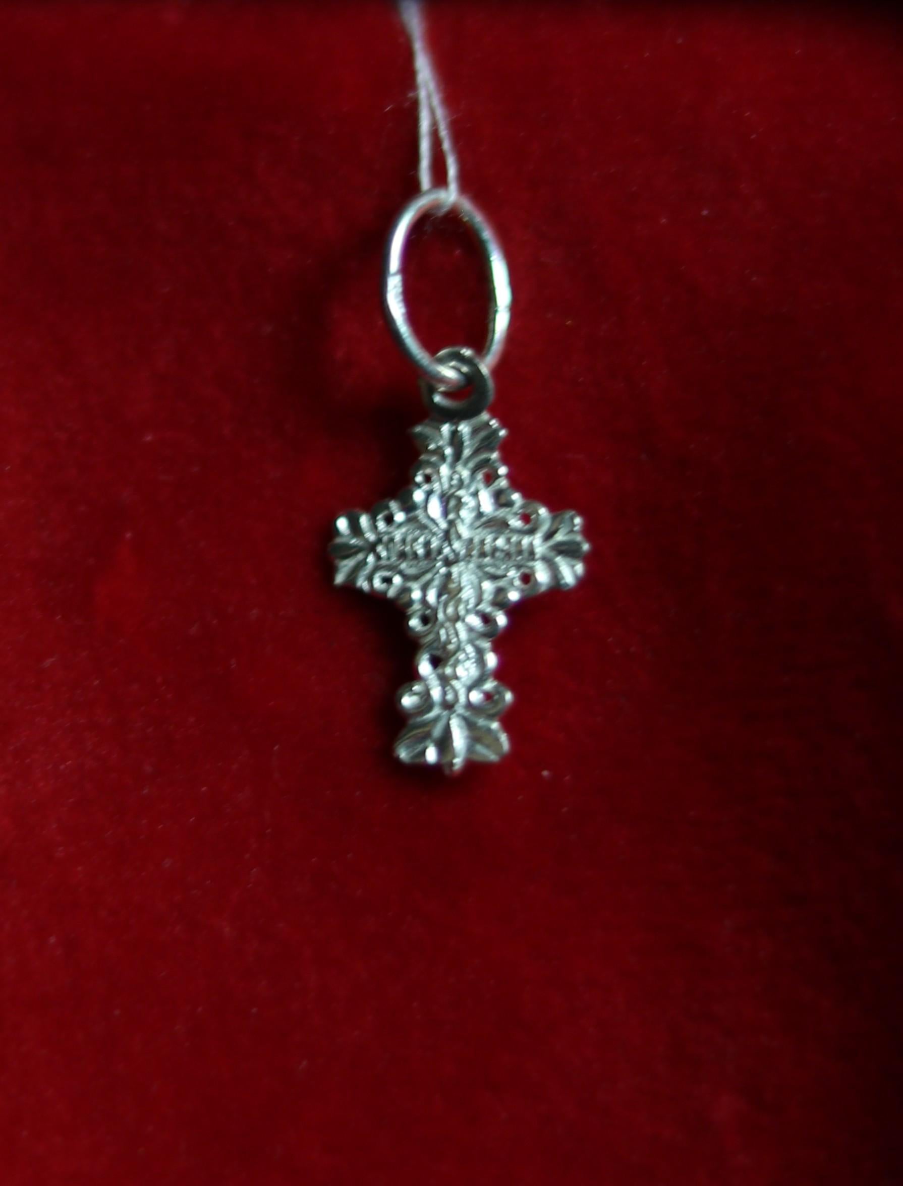 Sterling Silver Orthodox Cross Pendant 1.5cm, 0.61 g Detailed Eastern Crucifix, Christian Gift, Orthodox necklace, Orthodox pendant