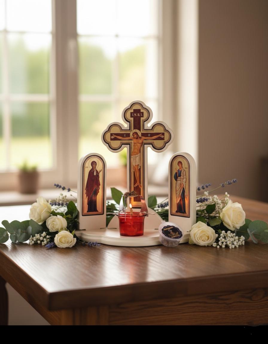Jesus Christ of Sinai with Virgin Mary, St John and Archangels , handmade wooden carved iconostasis, Byzantine icon, Christian gifts