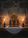 Mini Table Golgotha 8.27 in, Wooden Orthodox Crucifix, Golgotha Cross, Christian Altar Cross, Prayer Corner Decor, Religious Gift