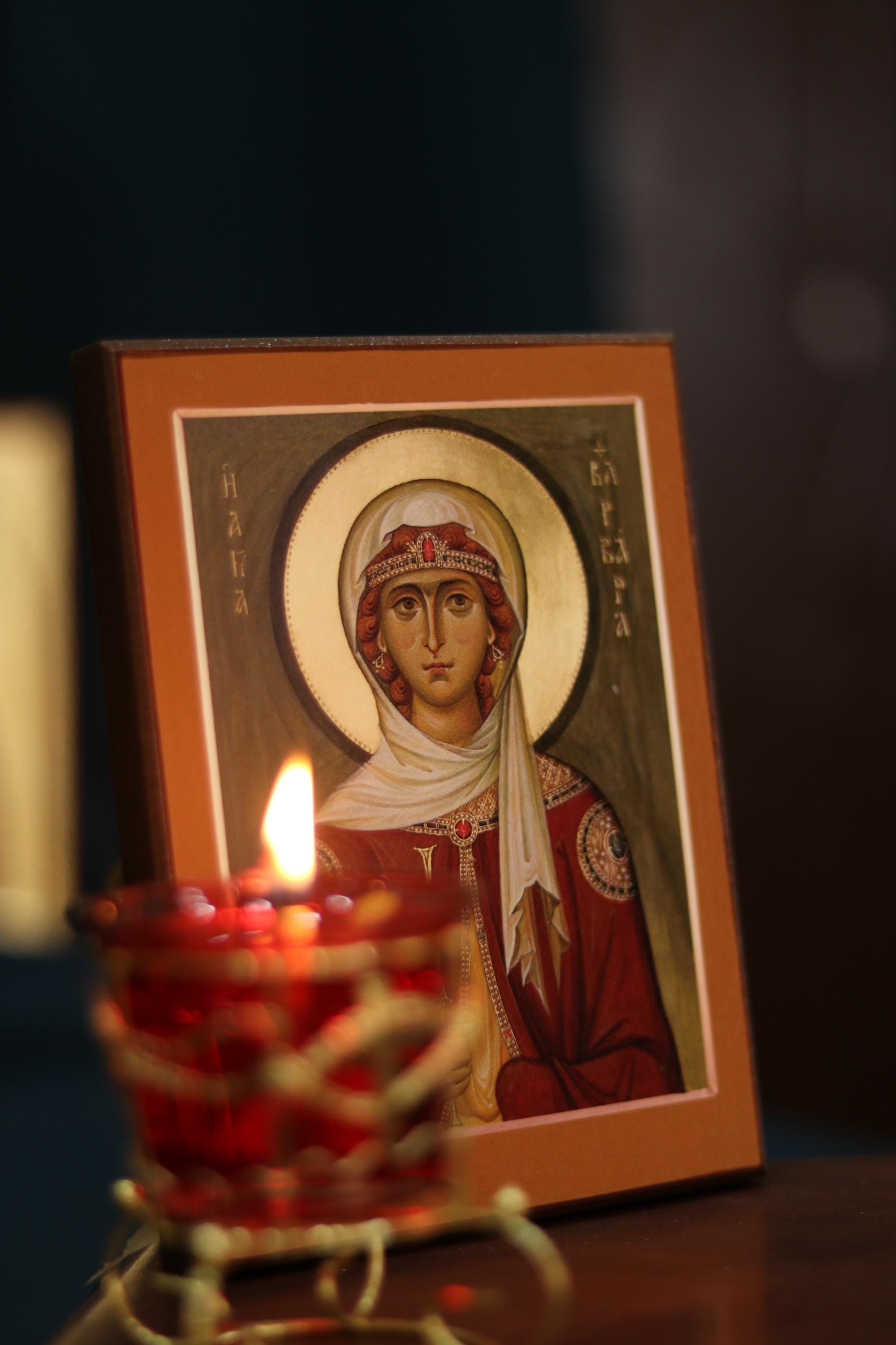 Orthodox Wooden Icon ., Saint Greatmartyr Barbara, Christian Wall Art