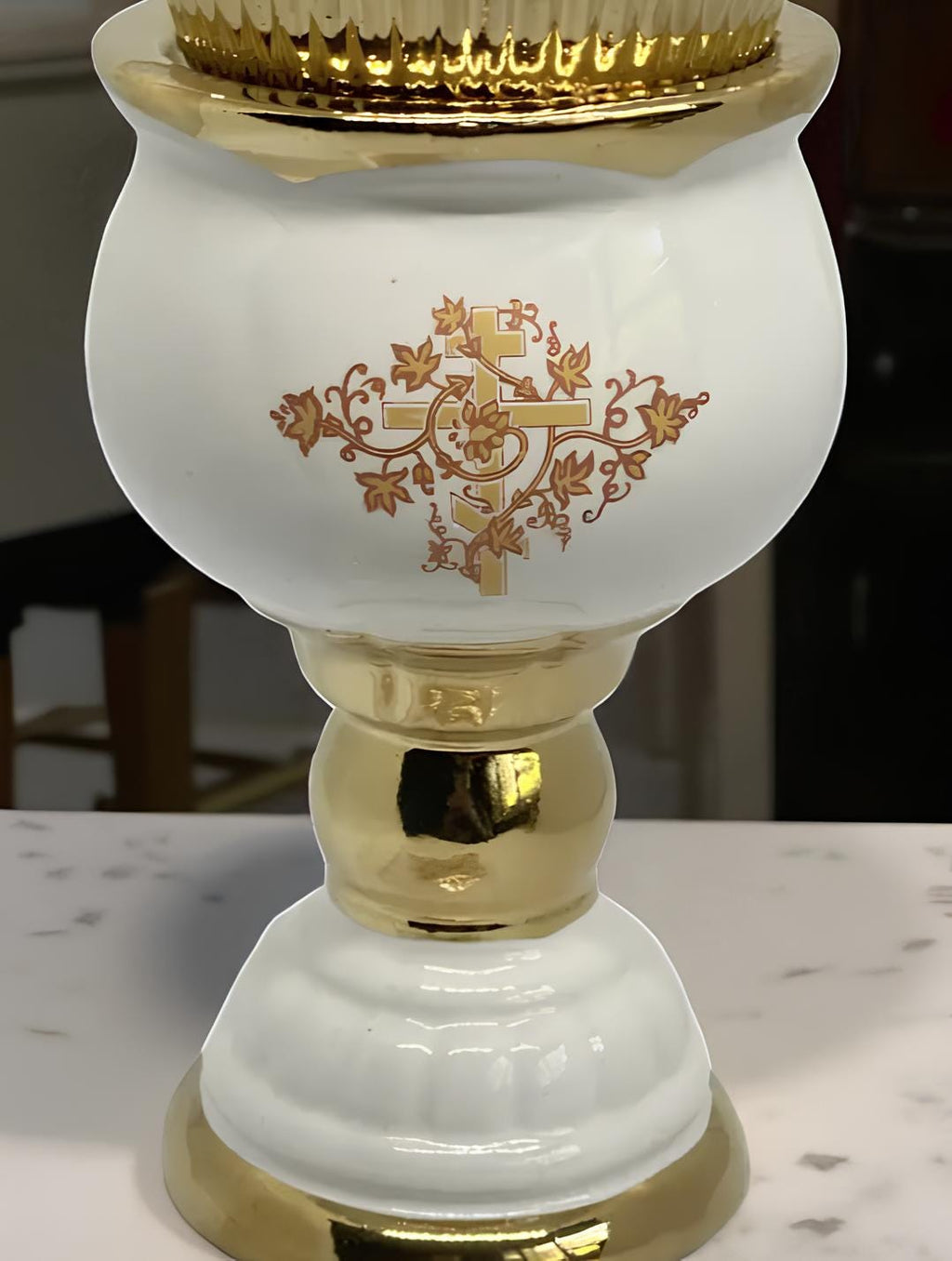 Ceramic Table Oil Lamp 6.7in, Icon Lamp, Retro Oil Lamp, Glass Oil Lamp, Vintage Oil Candle, Orthodox Lamp, Prayer Lamp, Eastern Orthodox