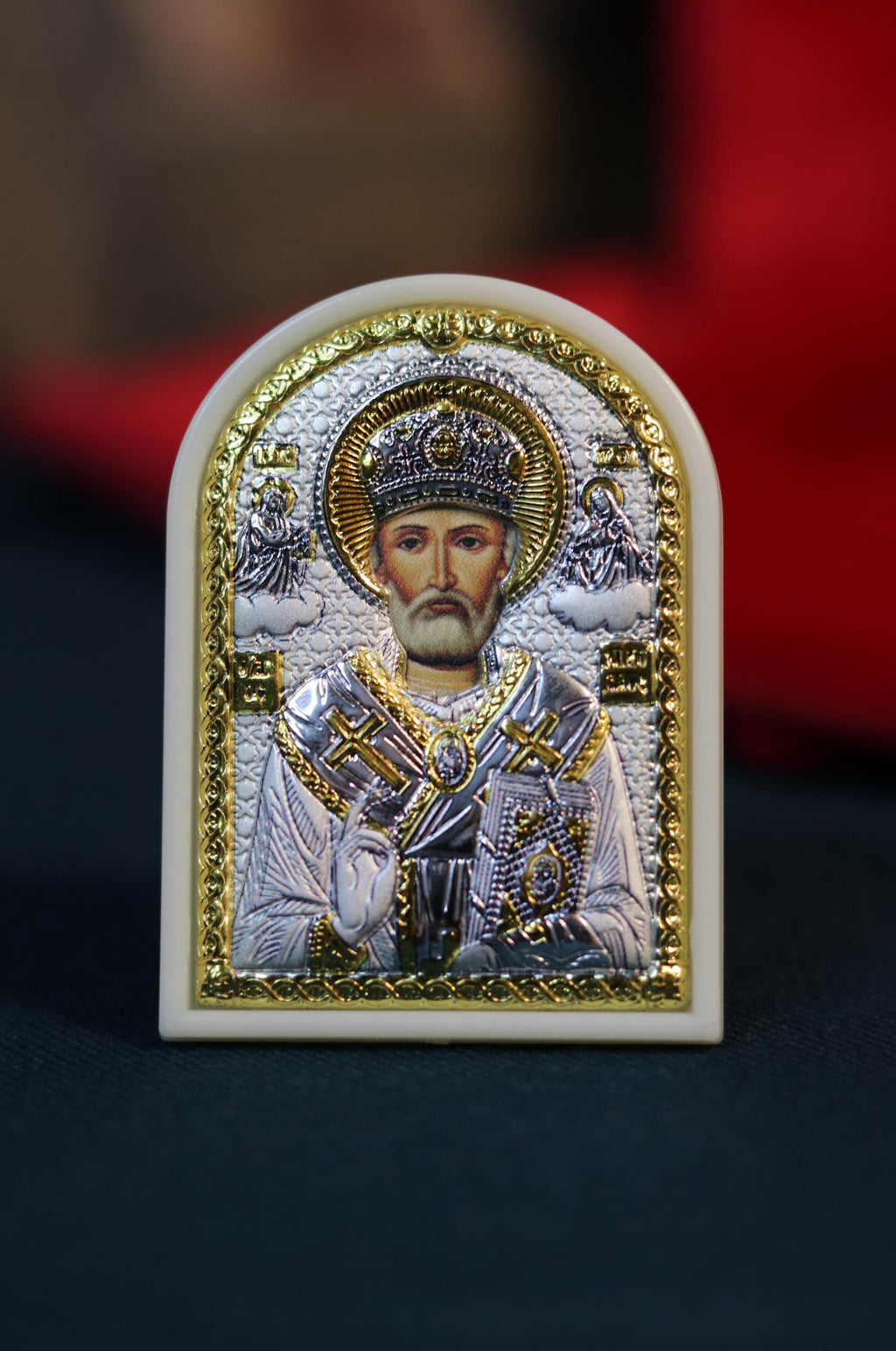 Orthodox icon of Nicholas the Wonderworker, silver icon, Orthodox silver icon, Orthodox icon, Religious icon, Christian icon, Greek icon