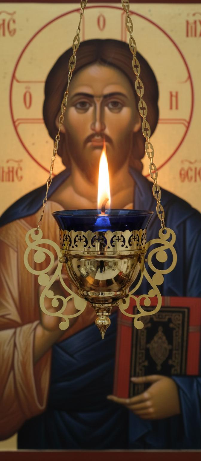 Hanging Oil Lamp, Orthodox Lampada, Church Prayer Corner Light