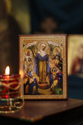 Joy of All Who Sorrow With Coins Wooden Icon Orthodox Icon
