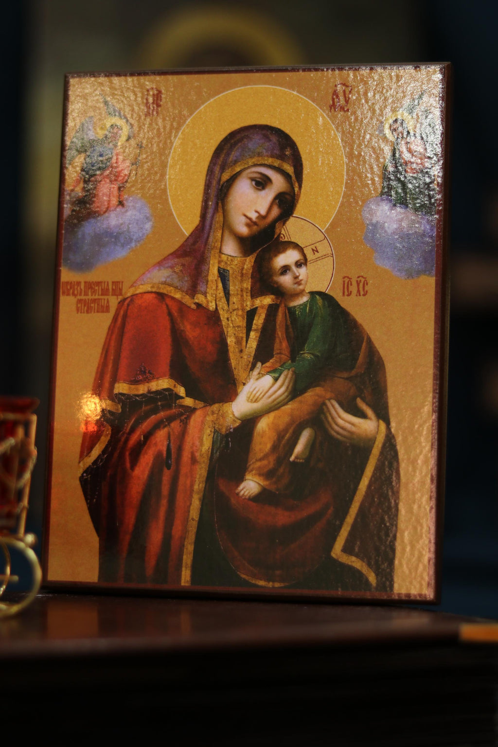 Passion Mother of God Icon Wooden Icon Orthodox