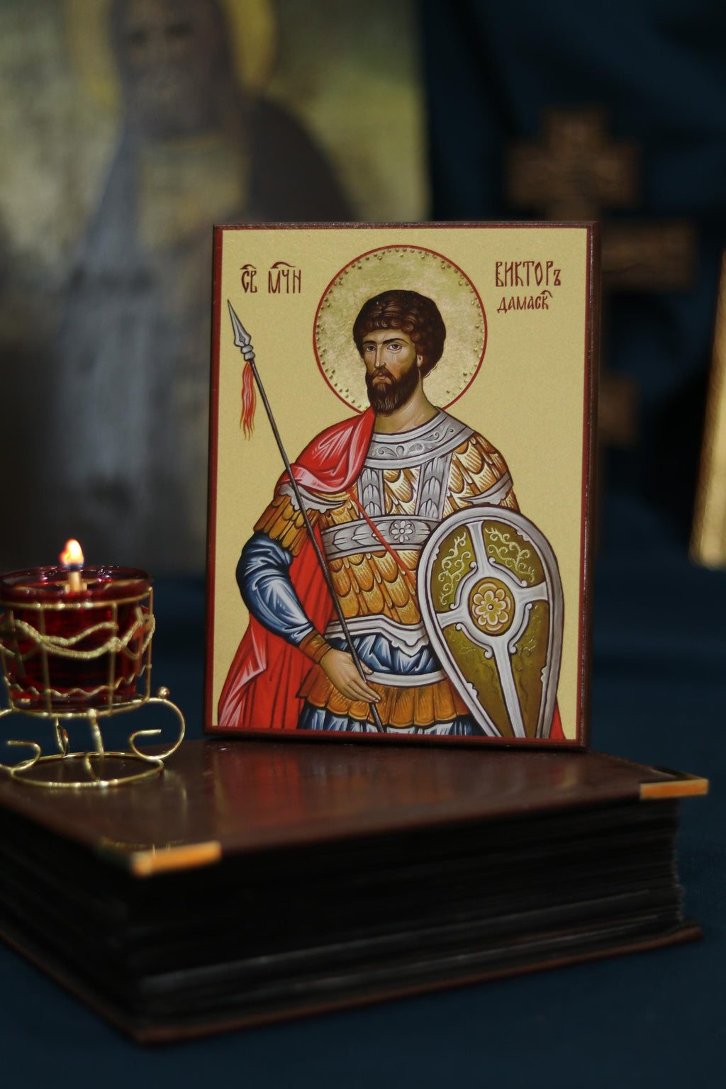 Saint Victor of Damascus Icon Orthodox Wood Icon