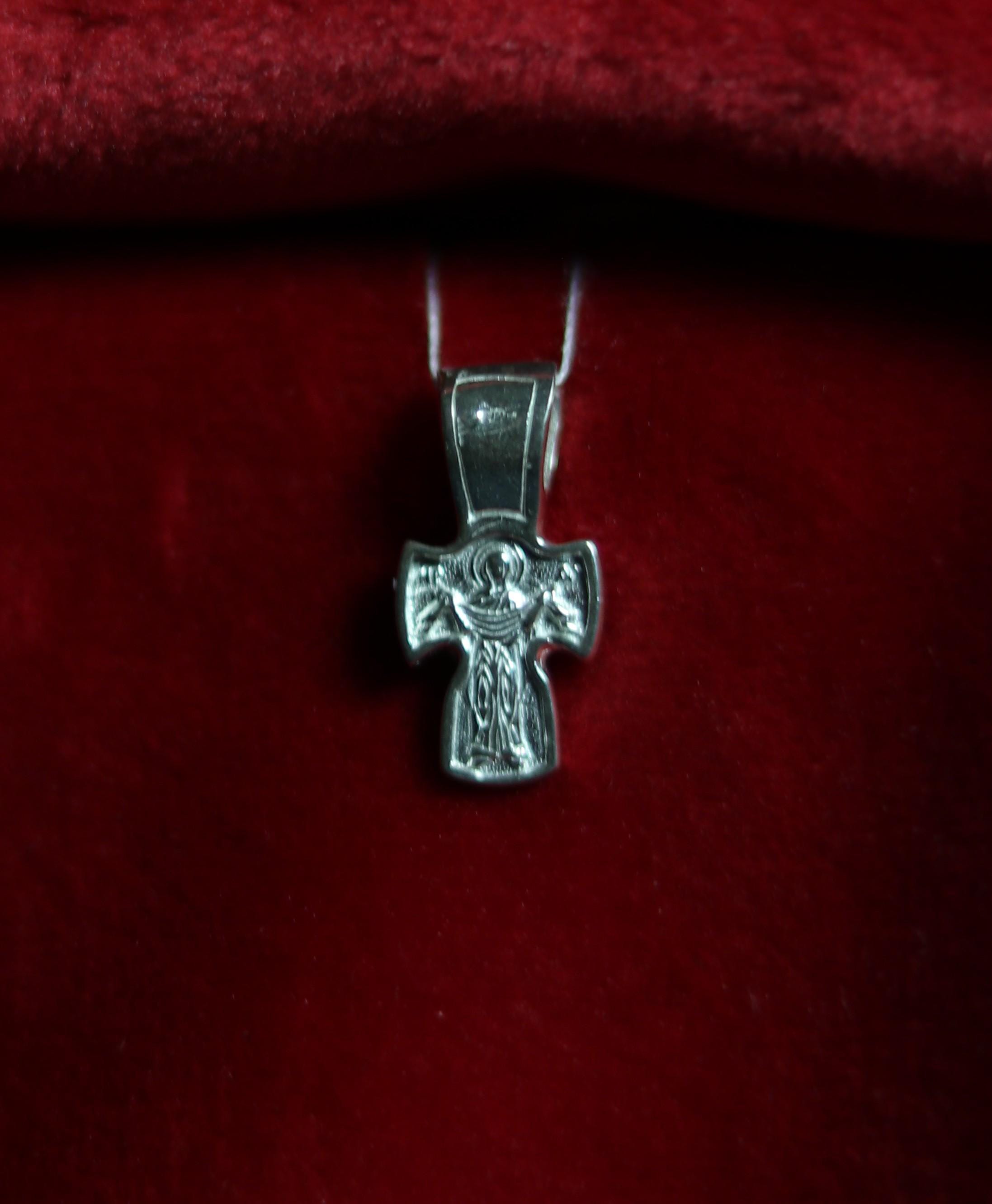 Sterling Silver Orthodox Cross Pendant | 0.67 in Tall | 1.23g | 925 Christian Crucifix Charm for Baptism & Daily Wear, greek orthodox cross