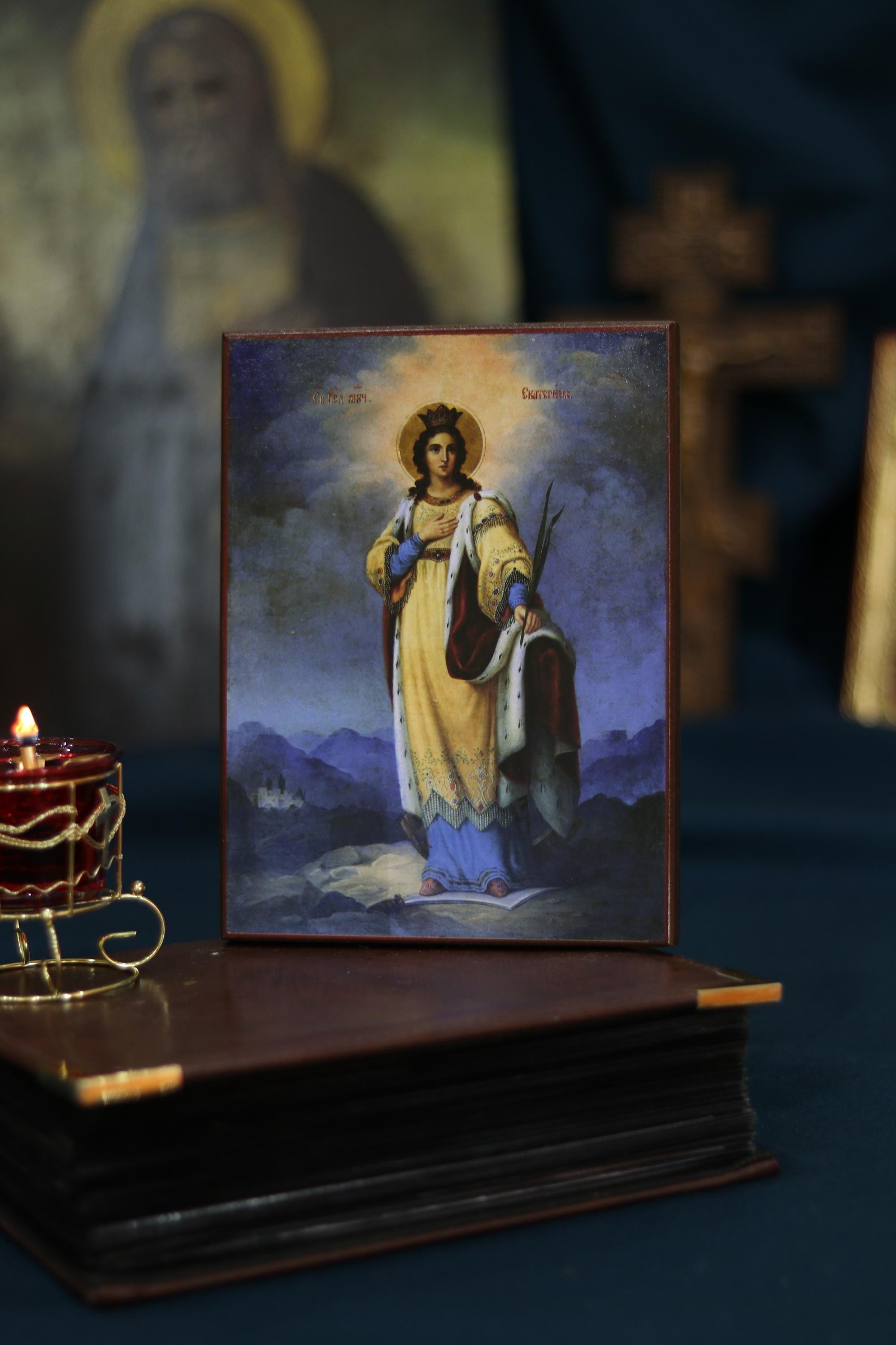 Saint Catherine Icon Wooden Icon Orthodox