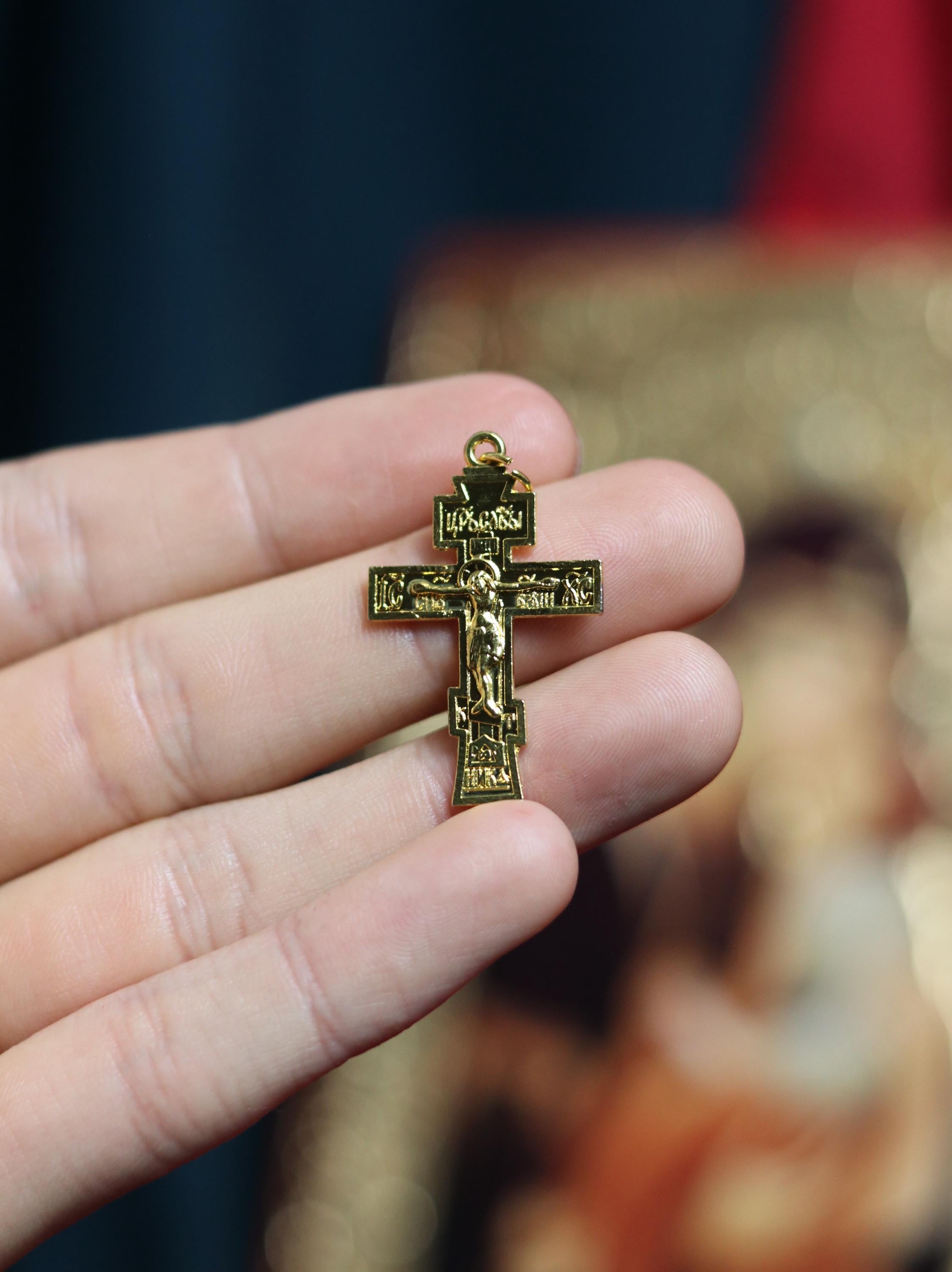 Orthodox Cross Necklace, Large Jesus cross pendant with Jesus Christ, Christian Cross Pendant, Crucifix necklace.