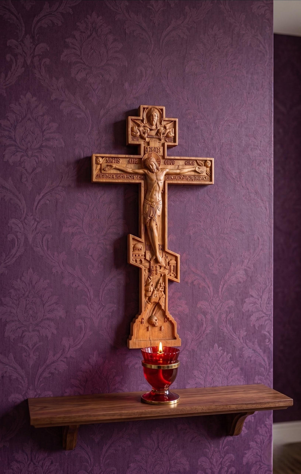 Wooden Orthodox Cross 8 12 16 20 Inch, Wooden Cross, Crucifix, Jesus Christ Cross, Orthodox Cross, Wall Cross, Christian Decor