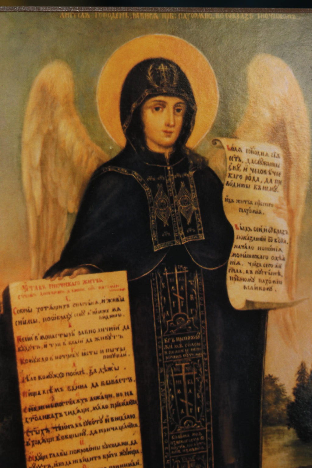 Monastic Guardian Angel Orthodox Prayer Wooden Icon
