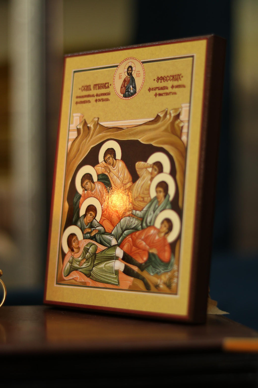 Orthodox Wooden Icon ., Seven Sleepers of Ephesus